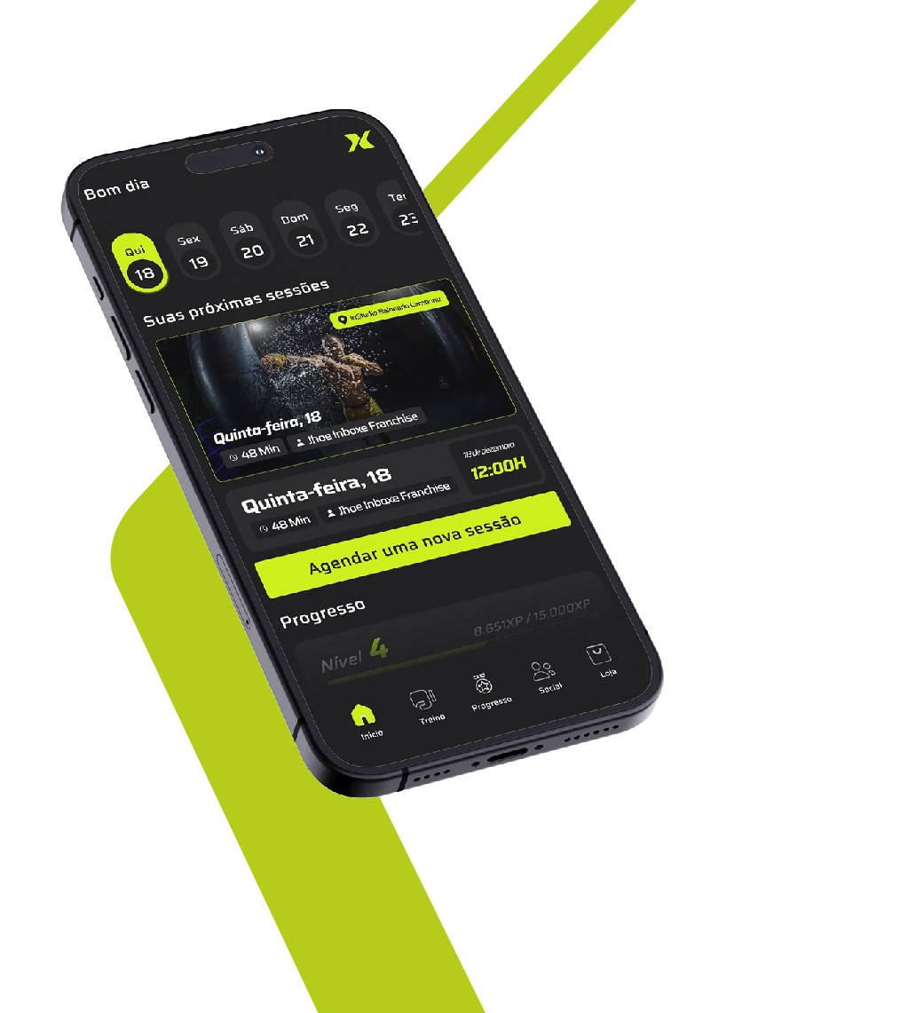 Aplicación INBOXE abierta en un smartphone